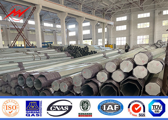 Hot Dip Galvanized Octagonal Power Pole dengan tinggi dan bentuk yang dapat disesuaikan