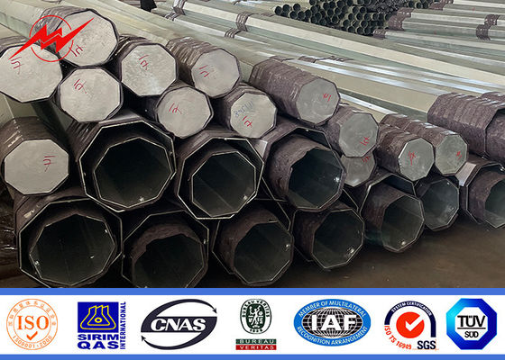 Hot Dip Galvanized Octagonal Power Pole dengan tinggi dan bentuk yang dapat disesuaikan