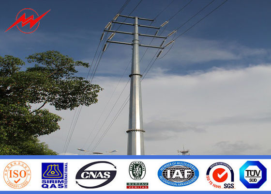 33kv Polygonal GR 65 Material Electric Power Pole For Transmission Project