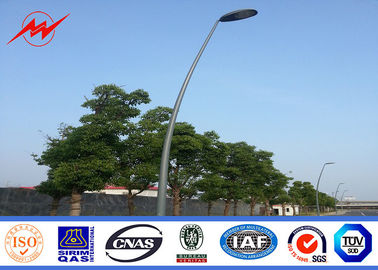 S500MC Curved 6m - 14 M Galvanized Street Light Pole Dengan Ketebalan 3mm