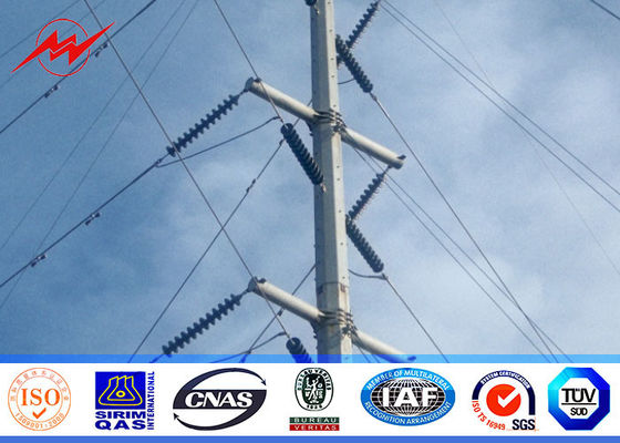 132kv Octagonal  Electrical Galvanized Steel Telescopic Pole AWS D1.1 For Power Line Project