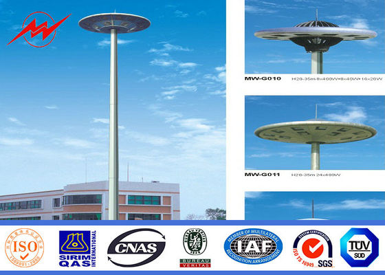 23m 3 Sections HDG High Mast Lighting Pole 15 * 2000w For Airport Lighting