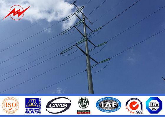 132 Kv Power Distribution Transmission Line Poles Hot Dip Galvanized For Overhead