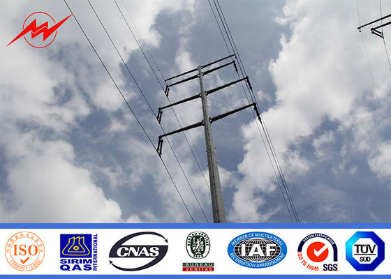 S500MC 12m Galvanized Steel Power Transmission Poles Utility For Power Distribution