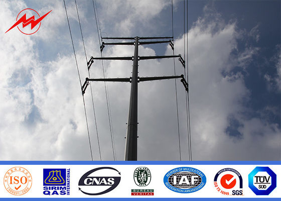8KN 10m Distribution Power Line Steel Transmission Pole With 3mm Thickness