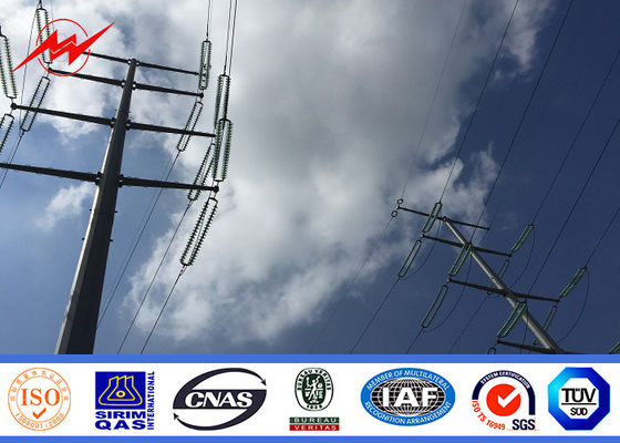 BV Certification 35M Galvanized Steel Pole 132KV Power Transmission Poles