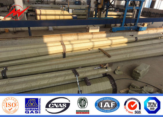 Outside 8KN Steel Tubular Pole , Commercial Light Poles 355 n / mm2 Yield Strength