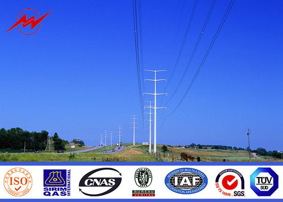 10 kv - 550 kv Electricity Steel Utility Pole For Power Transmission Line