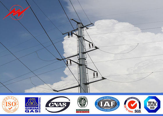 Galvanization Single Circuit Steel Power Pole Utility Transmission Line Poles