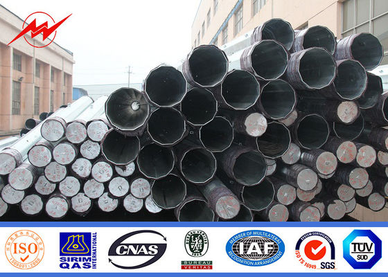 Multi Sides Electrical Power Pole / Galvanization Steel Utility Poles , NFA91121 Standard