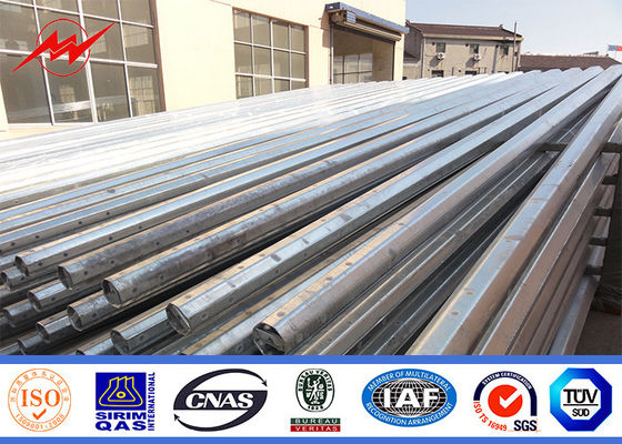 9m 200Dan Galvanizing Surface Treatment Electrical Line Poles / Steel Tubular