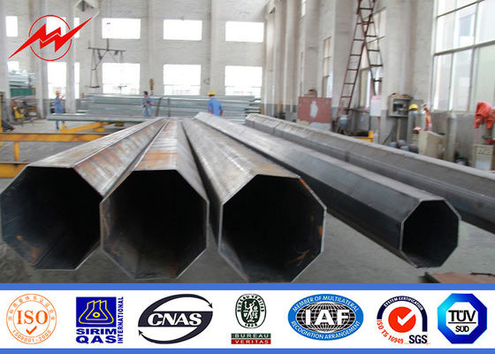 10kv - 550kv Medium Voltage Steel Tubular Poles With Galvanization Surface Treatment