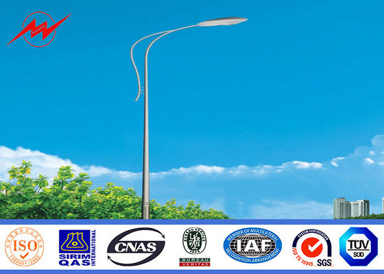 12M Polygonal Street Light Poles Single Arm Outdoor Square Highway Light Pole
