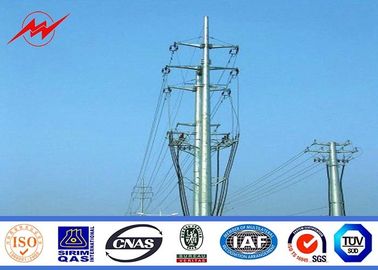 Tiang Tenaga Listrik Baja Galvanis Bitumen 20m Dengan Cross Arms ISO 9001