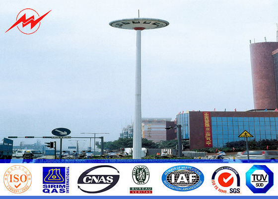 45M 80 nos Lampu LED Galvanized High Mast Light Pole With Round Lantern Carriage