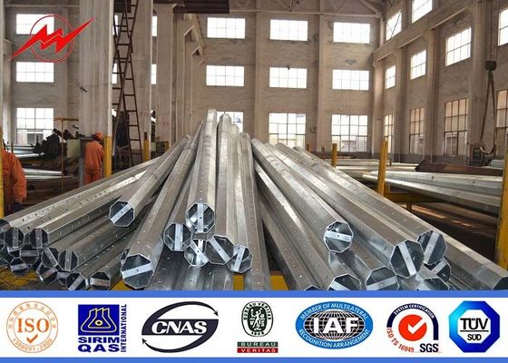 Metal tubular Hot dip Galvanized Steel Pole taper or polygonal Shape