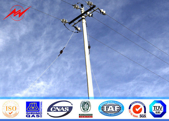 Galvanisasi Steel Metal Utility Poles Polygonal Shape Untuk Proyek Transmisi Tenaga Listrik 33kv