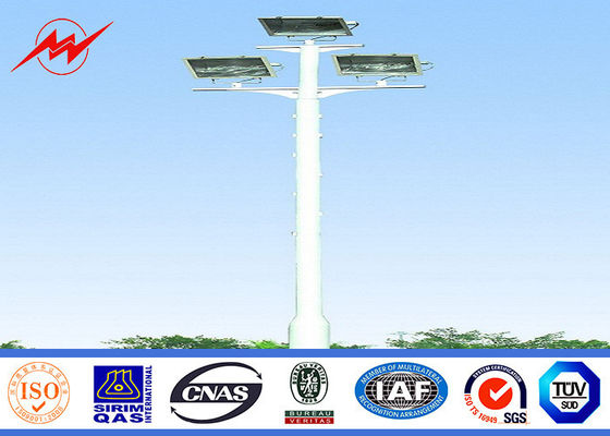GR50 Steel 12 Sides Stadium Light High Mast Tower 10nos 200W HPS Lights Dengan Rode Sytem Maintanence