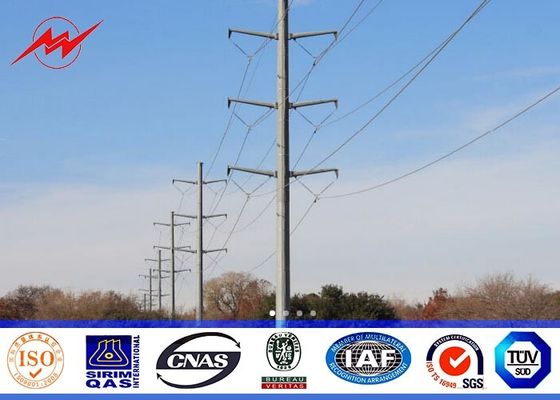 11.9m 16kn Load Electrical Power Pole 100% Welding Surface Galvanized  Treatment
