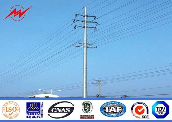 30km 60FT FRP Electrical Galvanized Steel Pole With Hot Dip Galvanization