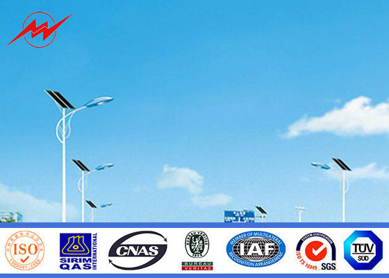 17m Galvanized Painted 400W Round Solar Philippines Street Lighting Poles Price For Road / Highway