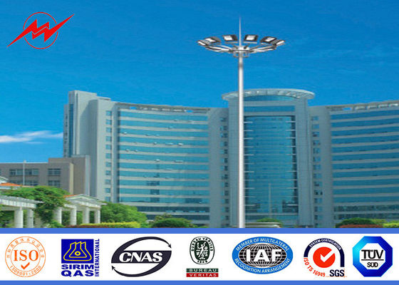 Anti-Korosi Stadion High Mast Lighting System Ower Outdoor Light Tower Dengan Tangga Panjat Tebing