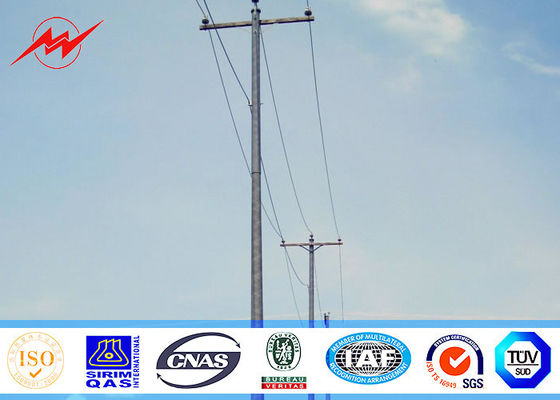 132kv Kekuatan Tinggi Baja Tiang Daya Untuk Distribusi Transmisi Ketebalan 15mm