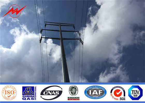 Customized 189kv Galvanized Steel Transmission Poles, tiang logam Telepon