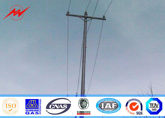 NGCP 65FT Galvanized Steel Pole dengan 450Mpa untuk kabel transmisi 69 kv ketebalan 10mm