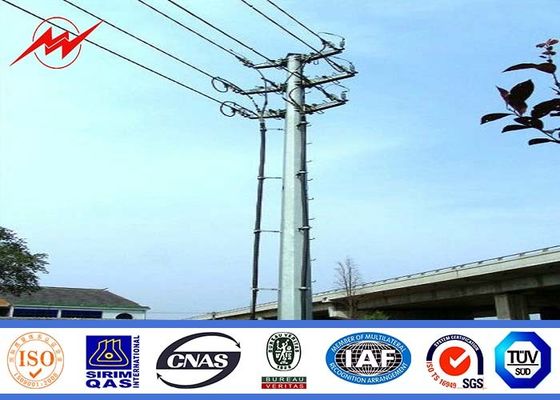 17m Galvanized Power Transmission Poles ASTM A123 Grace 65 Pipa Baja Metal Tubular Steel Pole