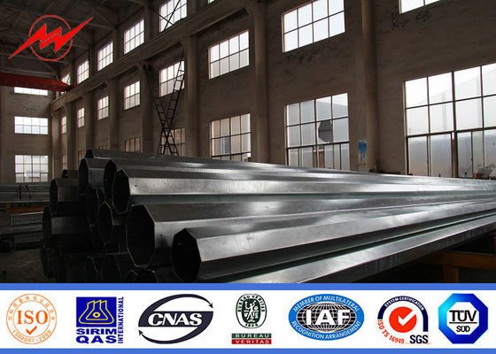 Hot Dip Galvanized Steel Power Kutub / Kutub Garis Listrik 5-300KM / H
