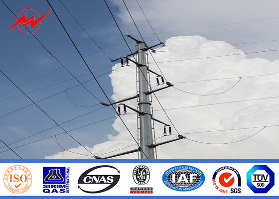 69kv 25ft 75ft Plat Baja Galvanized Steel Tiang Daya untuk Transmisi dan Distribusi Tenaga Listrik