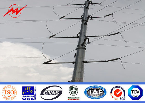 30FT IP65 Steel Transmission Poles / Galvanized Light Pole Dengan Ketebalan 3mm