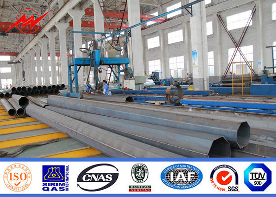 30FT IP65 Steel Transmission Poles / Galvanized Light Pole Dengan Ketebalan 3mm