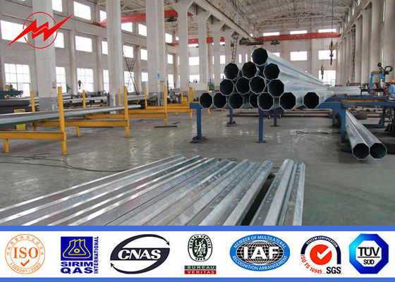 ASTM A572 Steel Grade 6516m Tinggi Hot Dip Galvanized Steel Pole Taper Atau Polygonal Shape