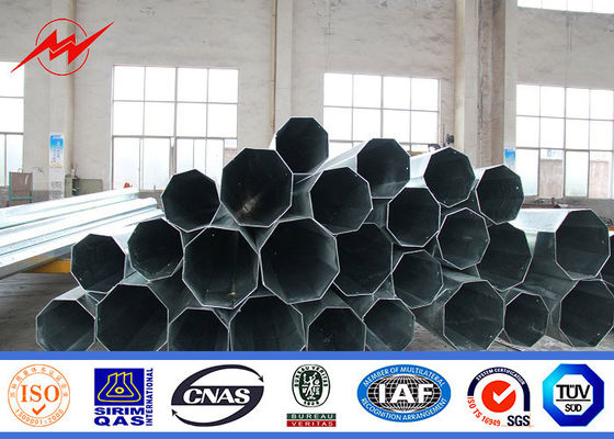 Hot Dip Galvanized Polygonal Utility Power Poles Untuk Jalur Distribusi