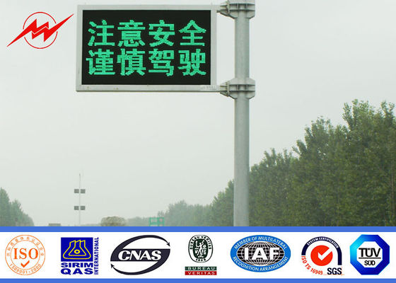 Steel IP65 6m Traffic Light Pole, Galvanized Street Lighting Pole