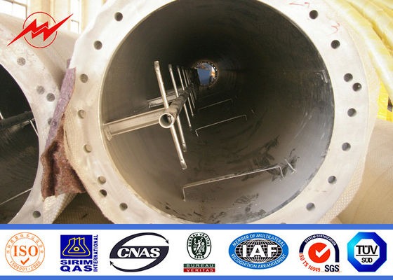 50ft Galvanized Octagonal Outdoor Monopole Cell Tower Distribusi Komunikasi Dengan Galvanisasi Minimium 100