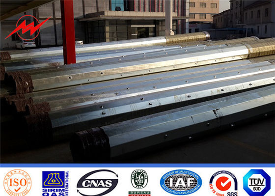 11,8 M Galvanized Steel Tubular Pole Untuk Jalur Distribusi Transmisi Overhead Listrik