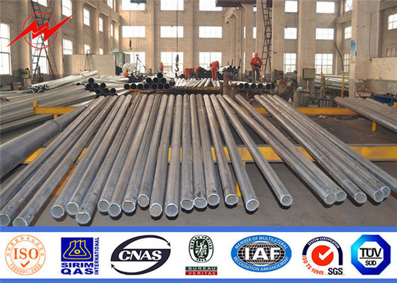 Oktagonal Round Power Transmission Poles Listrik Galvanized Steel Electric Pole