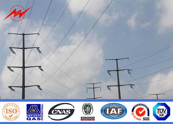 Polygonal 80ft 69kv Logam Baja Listrik Substasi Baja Utilitas Tiang Dengan Struktur Mast Galvanized