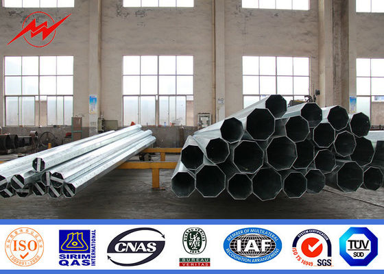 Tiang Baja Filipina 30ft Hot Dip Galvanized Listrik Tiang Baris 5-300KM / H