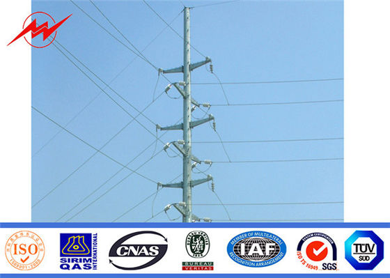 25FT 40FT Transimission Power Oktagonal Galvanized Steel Pole Untuk Transmisi Daya