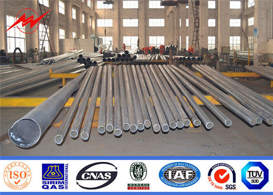 25FT 40FT Transimission Power Oktagonal Galvanized Steel Pole Untuk Transmisi Daya