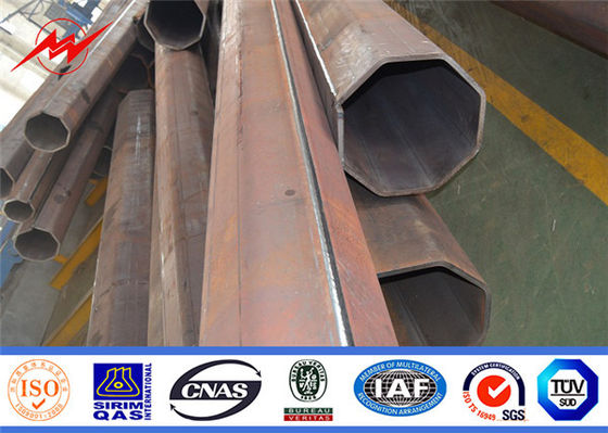 Galvanized HDG 132KV Listrik Material Octagonal Steel Pole