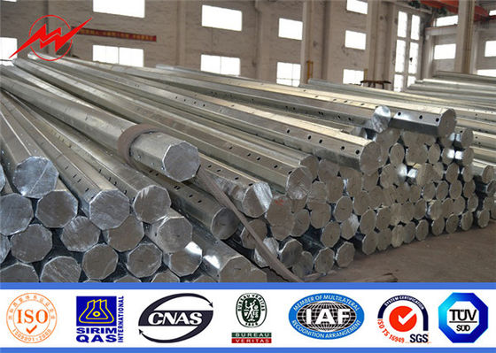 Galvanized HDG 132KV Listrik Material Octagonal Steel Pole