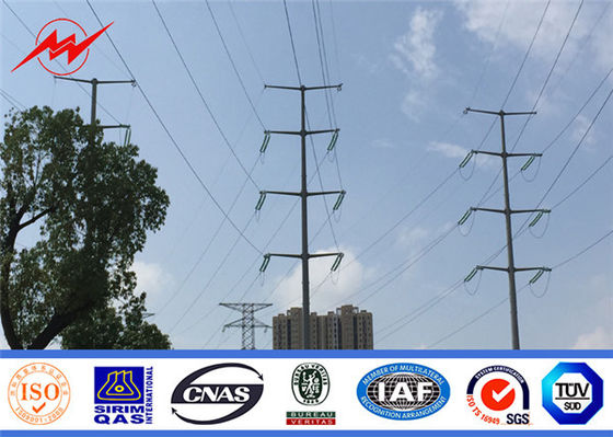 Transmisi Line Steel Tubular Pole 220kv Overhead Line Beban Kerja 400kgf