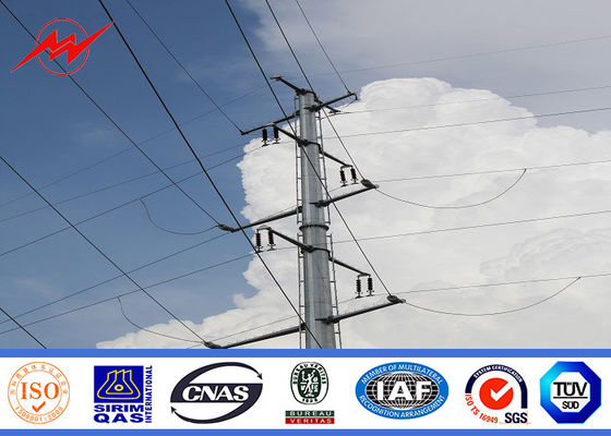 110 Kv 40M 33kv Galvanized Steel Electric Tubular Pole Untuk Saluran Transmisi