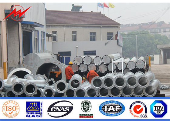 Jalur Transmisi Tenaga Listrik Tubular Tiang Baja 10kV Hot Dip Galvanized