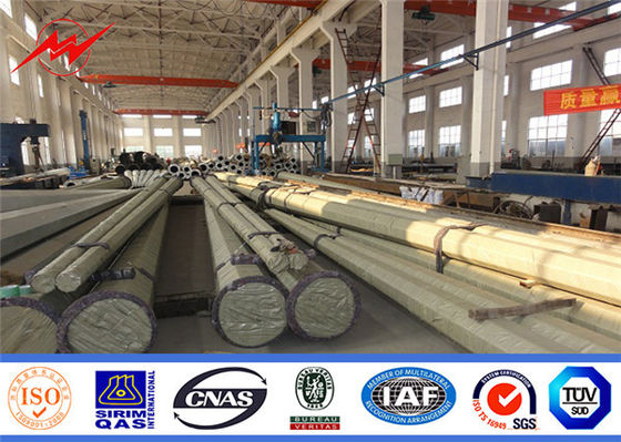 Tiang Transmisi Baja Listrik Tiang Oktagonal Galvanized Metal Utility